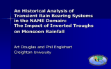 An Historical Analysis of Transient Rain Bearing Systems in the NAME Domain: