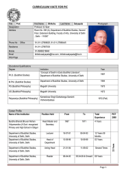 CURRICULUM VIATE FOR PIC