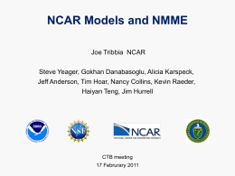 NCAR Models and NMME