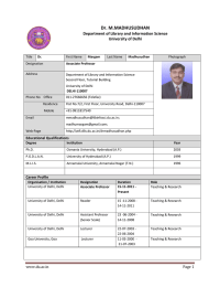 Dr. M.MADHUSUDHAN Department of Library and Information Science University of Delhi