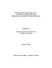 Institutional Self -Study Report to the Commission on Higher Education