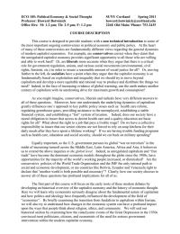 ECO 105: Political Economy &amp; Social Thought Professor: Howard Botwinick