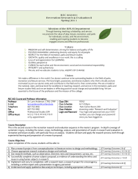 1 REC 602-001 Recreation Research &amp; Evaluation II