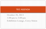 October 28, 2013 1:00 pm to 3:00 pm Exhibition Lounge, Corey Union