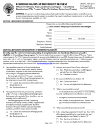 ECONOMIC HARDSHIP DEFERMENT REQUEST