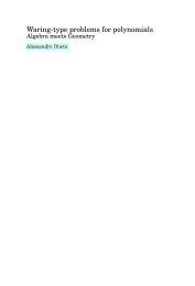 Waring-type problems for polynomials Algebra meets Geometry Alessandro Oneto