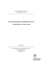 Om generalklausulernas otillbörlighetsrekvisit - särskilt i ljuset av senare praxis JURIDISKA INSTITUTIONEN