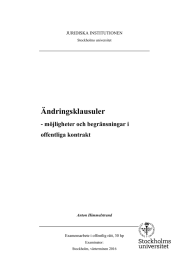 Ändringsklausuler - möjligheter och begränsningar i offentliga kontrakt