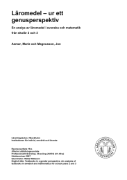 Läromedel – ur ett genusperspektiv från skolår 2 och 3