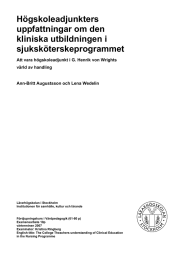 Högskoleadjunkters uppfattningar om den kliniska utbildningen i sjuksköterskeprogrammet