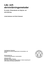 Läs- och skrivinlärningsmetoder En studie i förberedande och tidig läs- och skrivinlärning