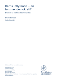 Barns inflytande – en form av demokrati? En studie ur ett förskollärarperspektiv