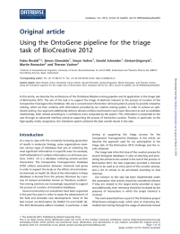 Original article Using the OntoGene pipeline for the triage