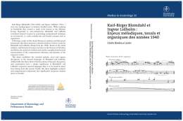 Karl-Birger Blomdahl et Studies in musicology 22