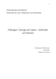 Folksagor i Sverige och Japan – skillnader och likheter  STOCKHOLMS UNIVERSITET