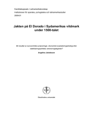 Kandidatuppsats i Latinamerikakunskap Institutionen för spanska, portugisiska och latinamerikastudier 2009:01