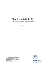 Filosofi: en skola för frihet?  Om Unescos filosofiarbete och legitimitetsfrågan