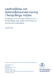 Läsförståelse och läsförståelseundervisning i flerspråkiga miljöer