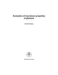 Evaluation of neurotoxic properties of gliotoxin  Stockholm University