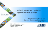 MEMD Measure Update: Appliance Recycling The Cadmus Group, Inc.