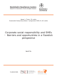 Corporate social responsibility and SMEs perspective Master´s Thesis, 30 credits