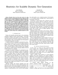 Heuristics for Scalable Dynamic Test Generation Jacob Burnim Koushik Sen