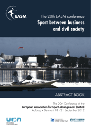 Sport between business and civil society The 20th EASM conference ABSTRACT BOOK