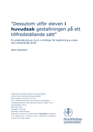 i tillfredställande sätt&#34; huvudsak En undersökning av Gy11:s riktlinjer för bedömning av dans