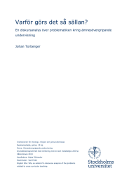 Varför görs det så sällan? En diskursanalys över problematiken kring ämnesövergripande undervisning