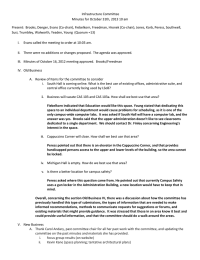 Infrastructure Committee Minutes for October 31th, 2013 10 am