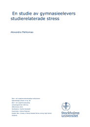 En studie av gymnasieelevers studierelaterade stress  Alexandra Mehtomaa