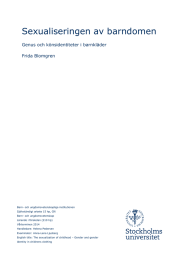 Sexualiseringen av barndomen  Genus och könsidentiteter i barnkläder Frida Blomgren