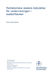 Pentatoniska skalans betydelse för undervisningen i waldorfskolan