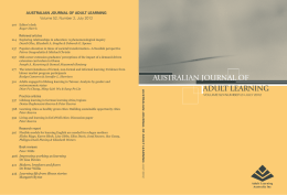 AUSTRALIAN JOURNAL OF ADULT LEARNING Volume 52, number 2, July 2012