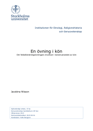 En övning i kön Institutionen för Etnologi, Religionshistoria och Genusvetenskap