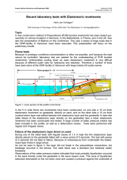 Recent laboratory tests with Elastomeric revetments Topic