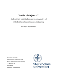 Varför nätdejtar vi? - En kvantitativ enkätstudie av användning, motiv och