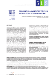 FORMING LEARNING IDENTITIES IN HIGHER EDUCATION IN SWEDEN ABSTRACT