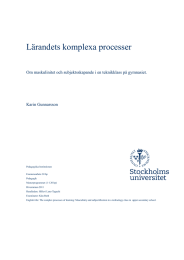 Lärandets komplexa processer Karin Gunnarsson