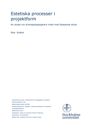 Estetiska processer i projektform En studie om dramapedagogikens möte med Skapande skola