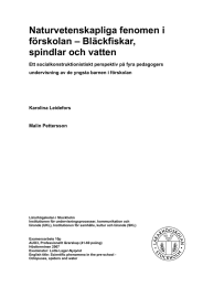 Naturvetenskapliga fenomen i förskolan – Bläckfiskar, spindlar och vatten