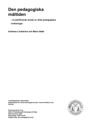 Den pedagogiska måltiden - en jämförande studie av olika pedagogiska inriktningar