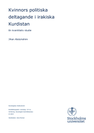 Kvinnors politiska deltagande i irakiska Kurdistan En kvantitativ studie