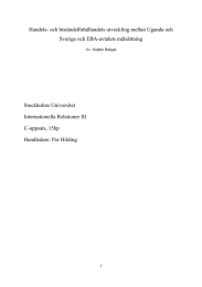 Handels- och biståndsförhållandets utveckling mellan Uganda och Sverige och EBA-avtalets målsättning