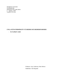 Stockholms Universitet Socialhögskolan Institutionen för socialt arbete C – uppsats, 15 HP
