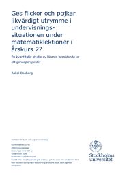 Ges flickor och pojkar likvärdigt utrymme i undervisnings- situationen under