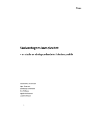   Skolvardagens komplexitet  – en studie av värdegrundsarbetet i skolans praktik  Bilaga