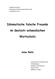 Idiomatische falsche Freunde im deutsch-schwedischen Wortschatz