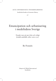 Emancipation och urbanisering i medeltidens Sverige Bo Franzén acta universitatis stockholmiensis