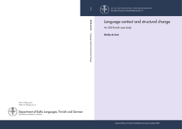 Language contact and structural change An Old Finnish case study